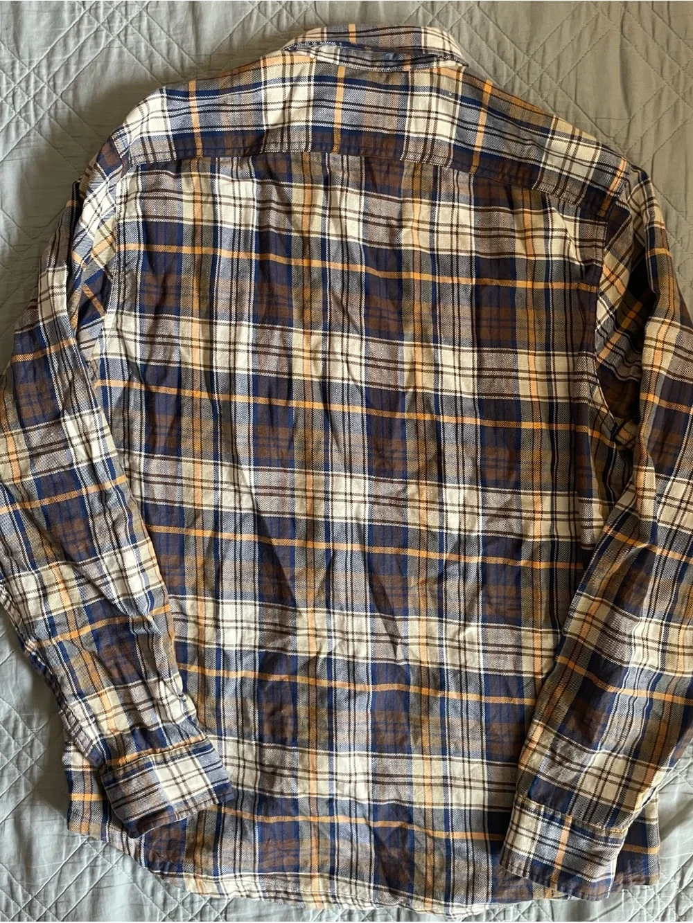 J. Crew Cotton-hemp blend twill shirt in Plaid Blue (Multi) Size M $98 CS016